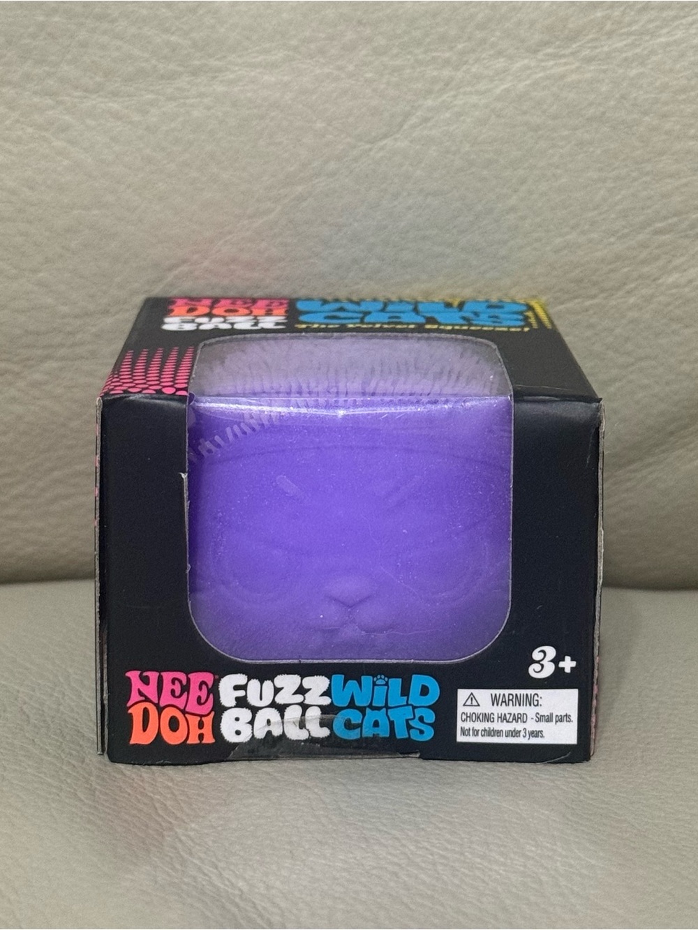 Needoh Wildcat FuzzBall Purple Tiger Fangs The Velvet Squeeze Squishy